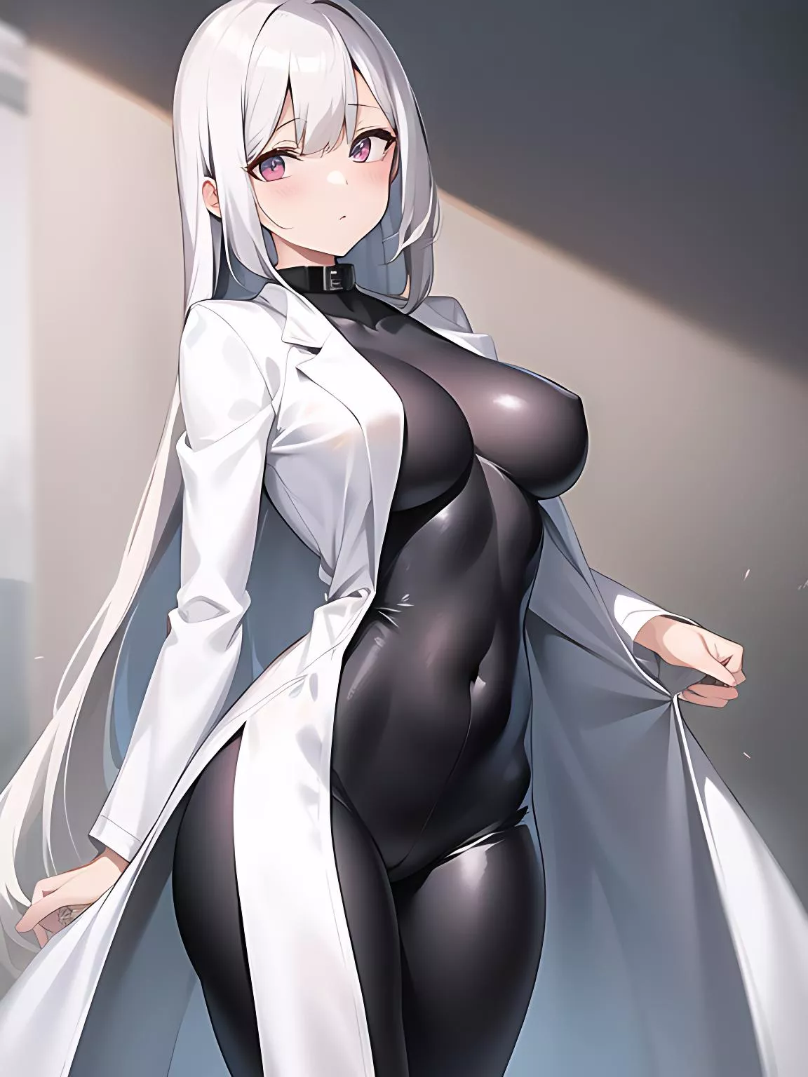 Bodysuit under her Lab Coat