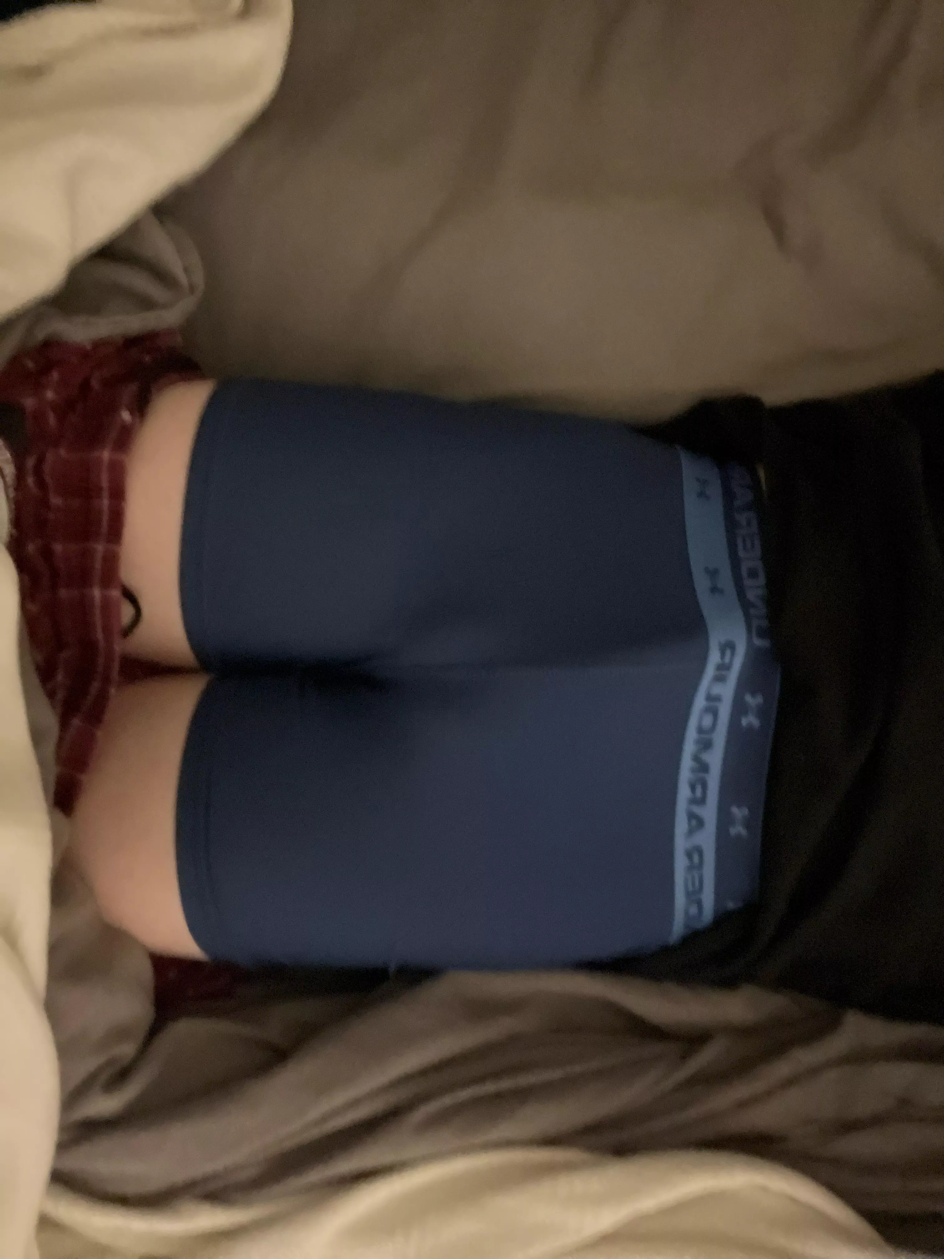 Boner in tight compression shorts