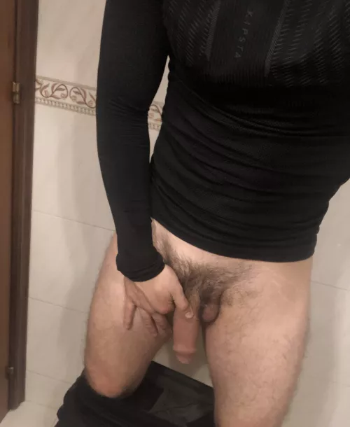 Came from a morning jog mid erect. Should I trim it down a bit?