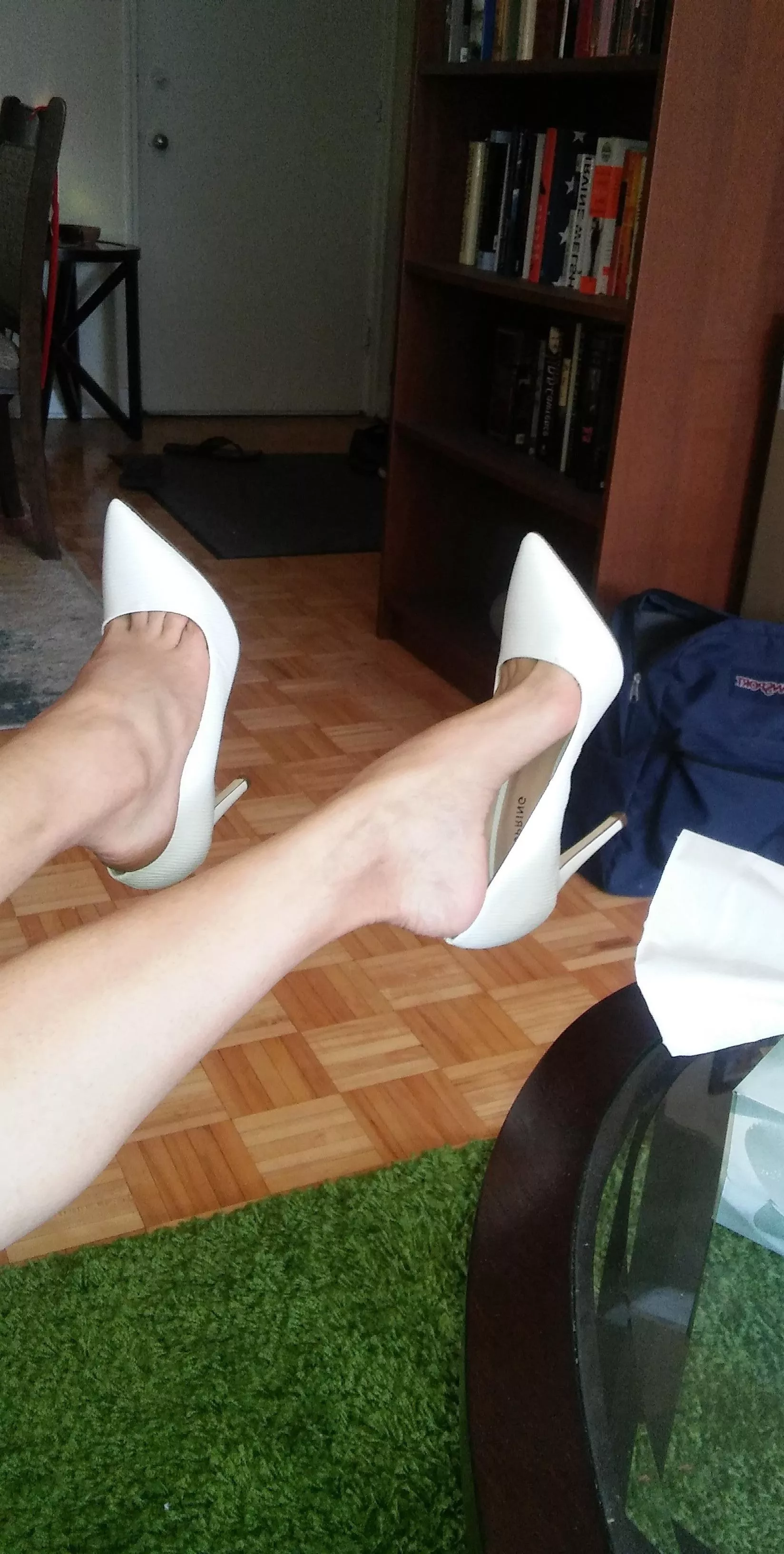 classic white pumps