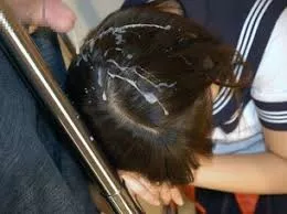 Cum on the back and on the top of her head