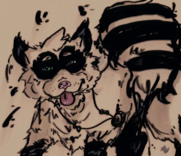 Doodle to try out new brushes! :3 🦝🖌