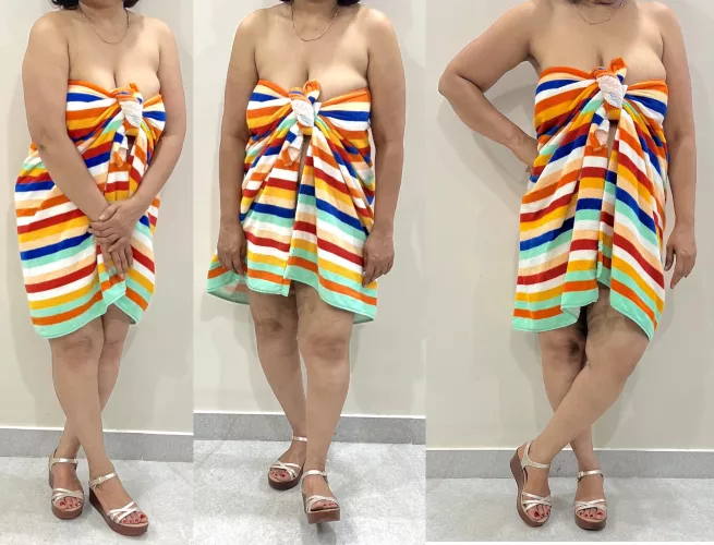 If I was your Mom’s friend, would you fuck me hard and rough? Don’t ignore MILFs in real life around you! What’s better here - my towel or my sandals? Mild. 47 (F) [F] OC