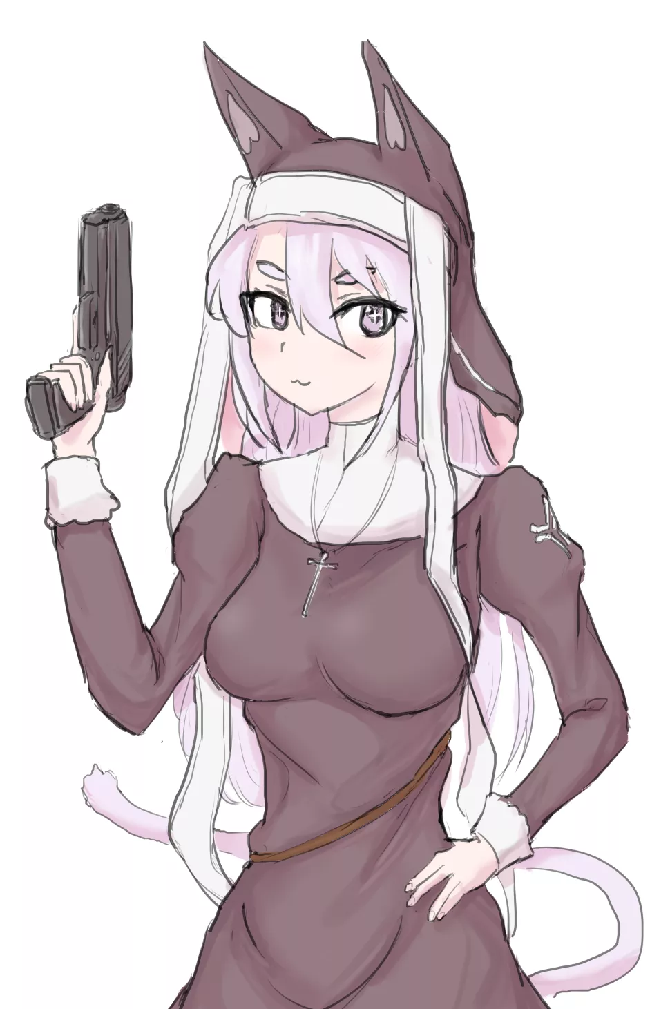 Kitty nun with a gun