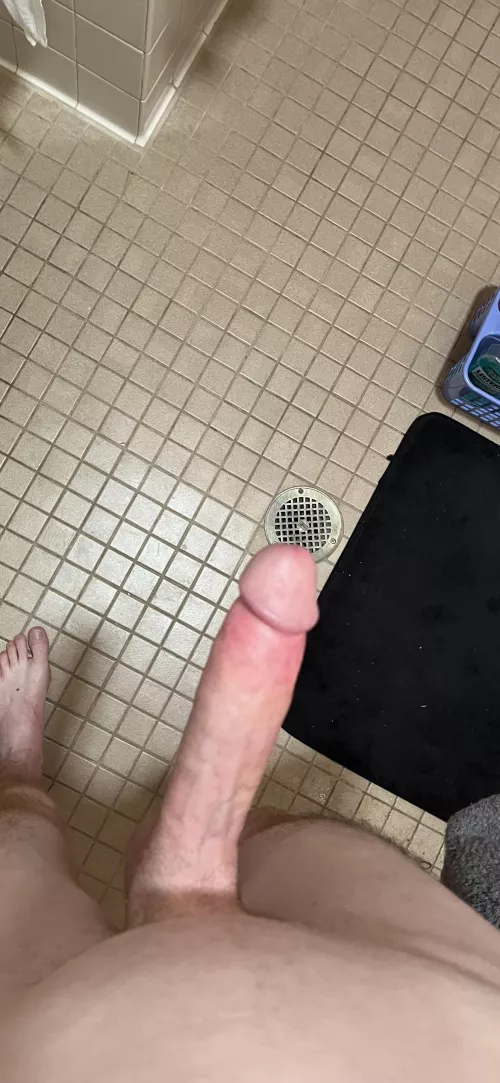 My cock always gets hard before a shower for some reason 😅