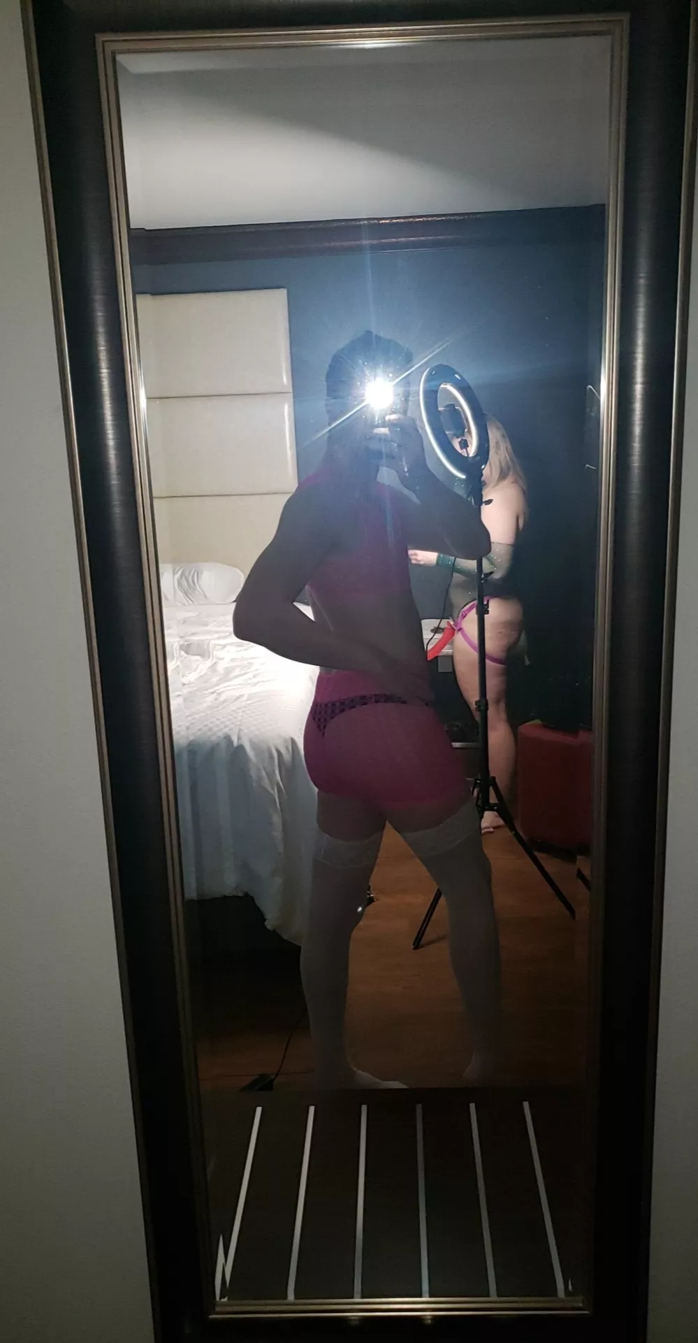 My cuck hubby is about to get stretched by my girl cock