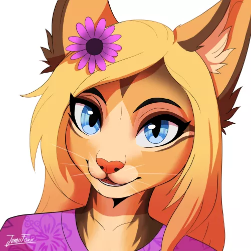My furry, Primrose drawn by JumiiFoxx
