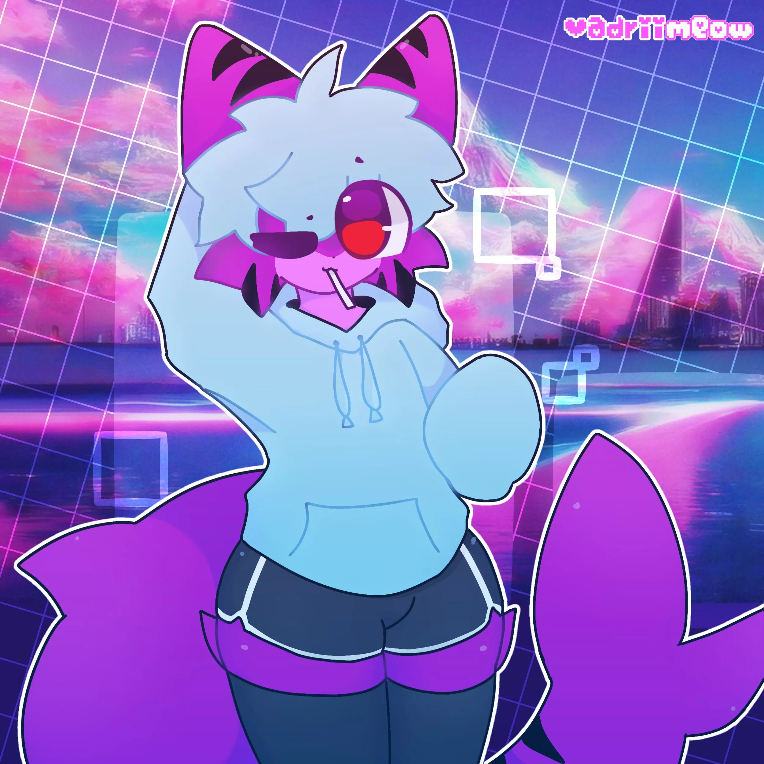 shork eatin a lollipop and vibin u.u | comm for @Mates139 on twitter, OC