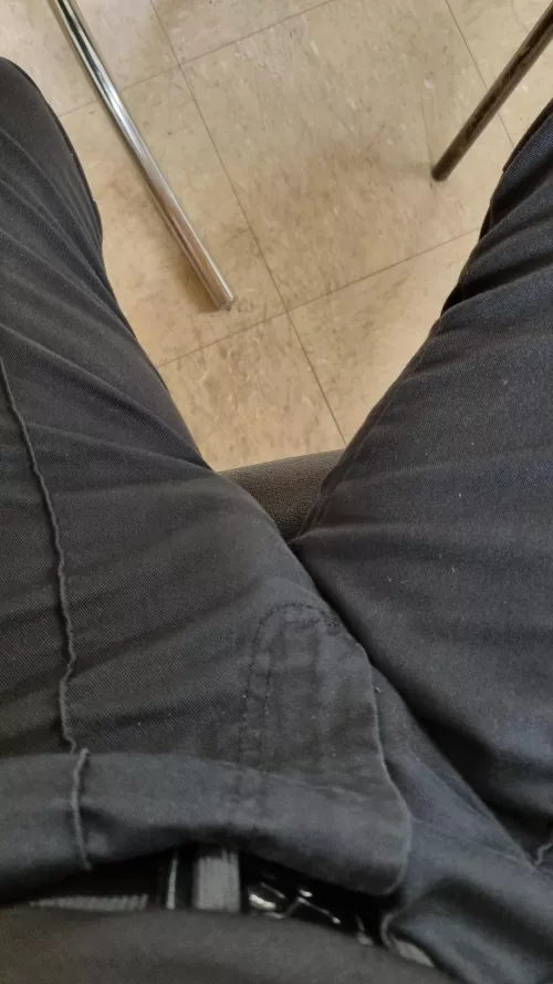 Showing off the bulge at work