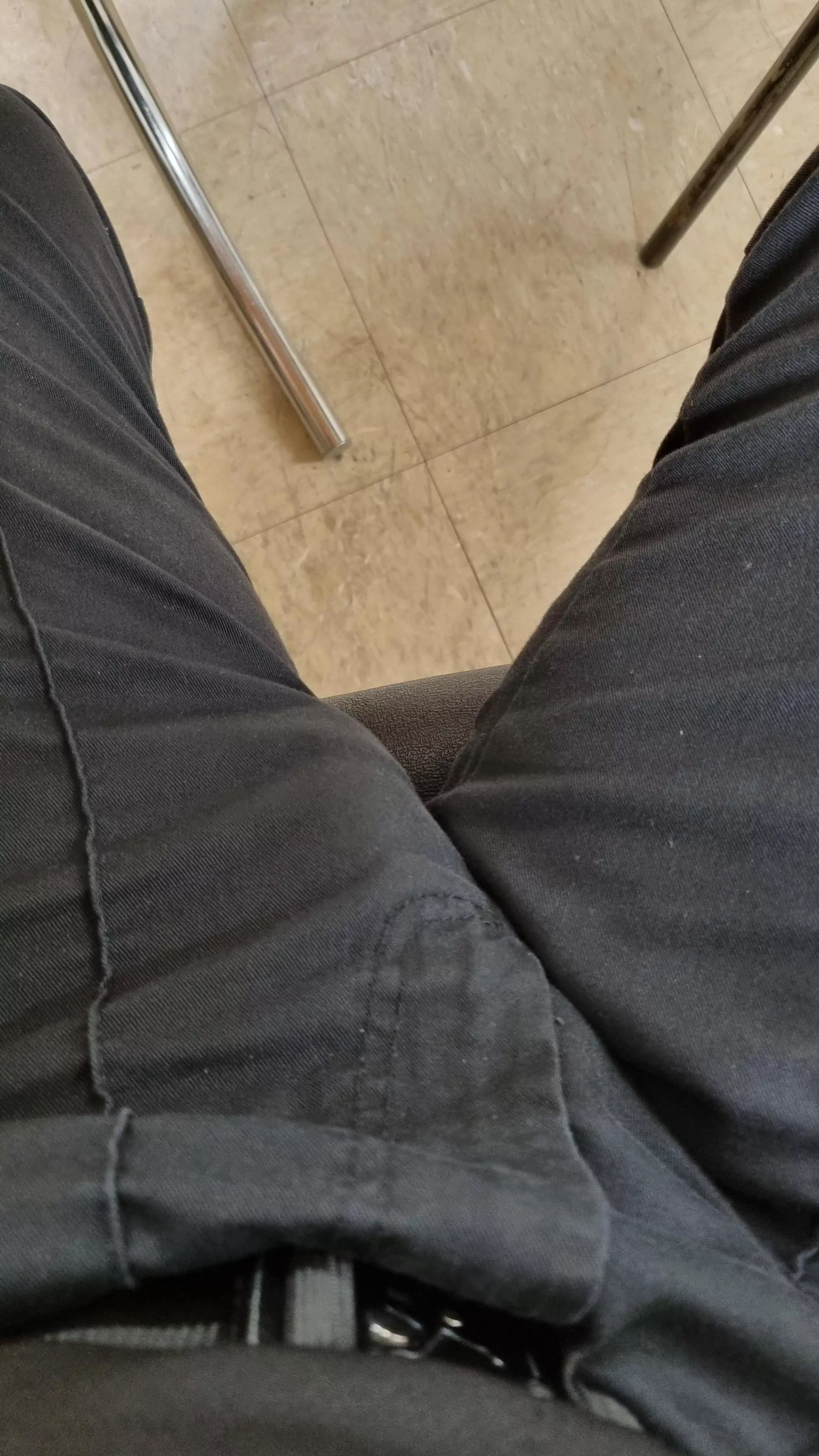 Showing off the bulge at work