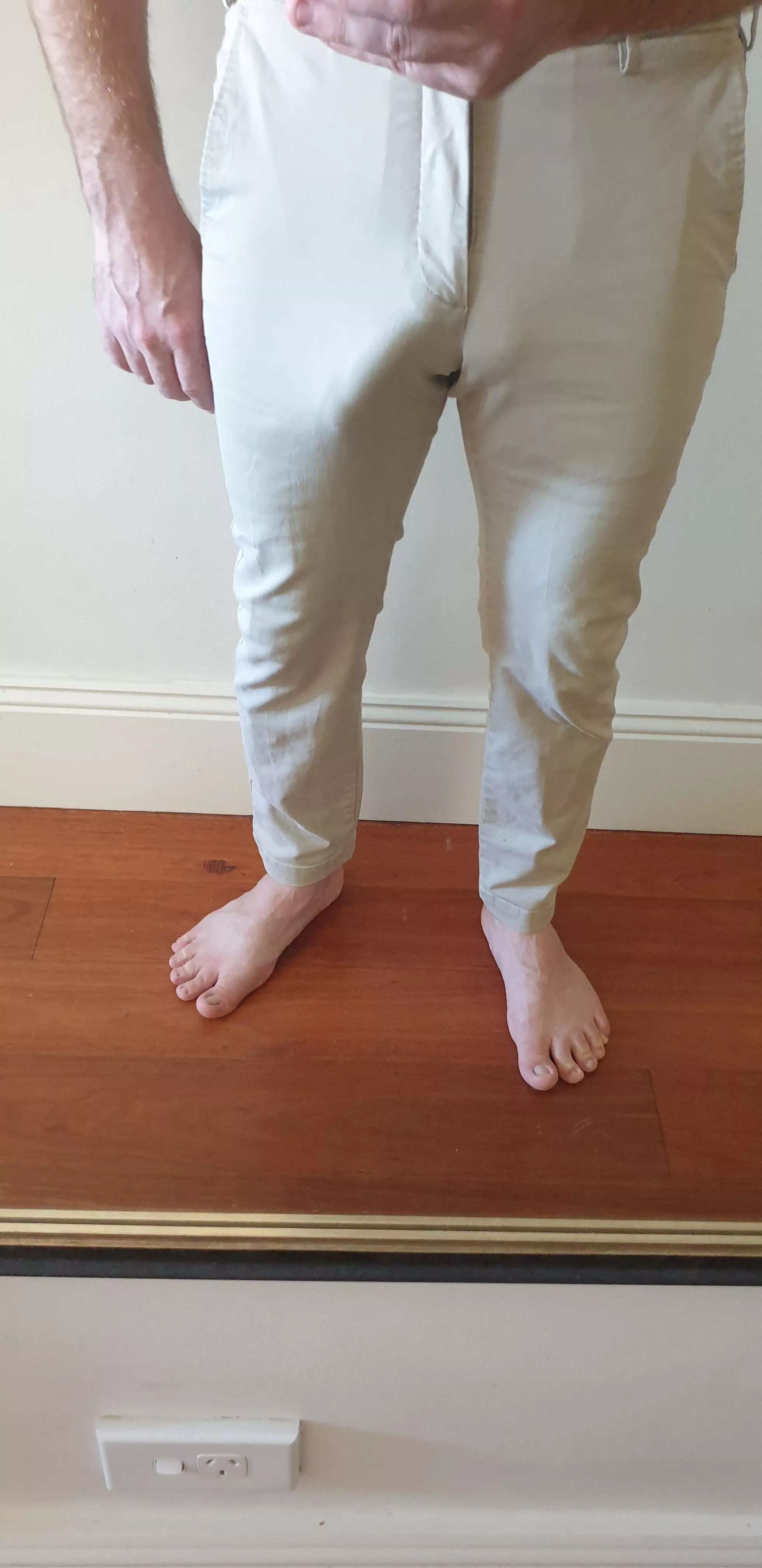 Tried on a pair of old trousers, dunno if I can really wear these in public...