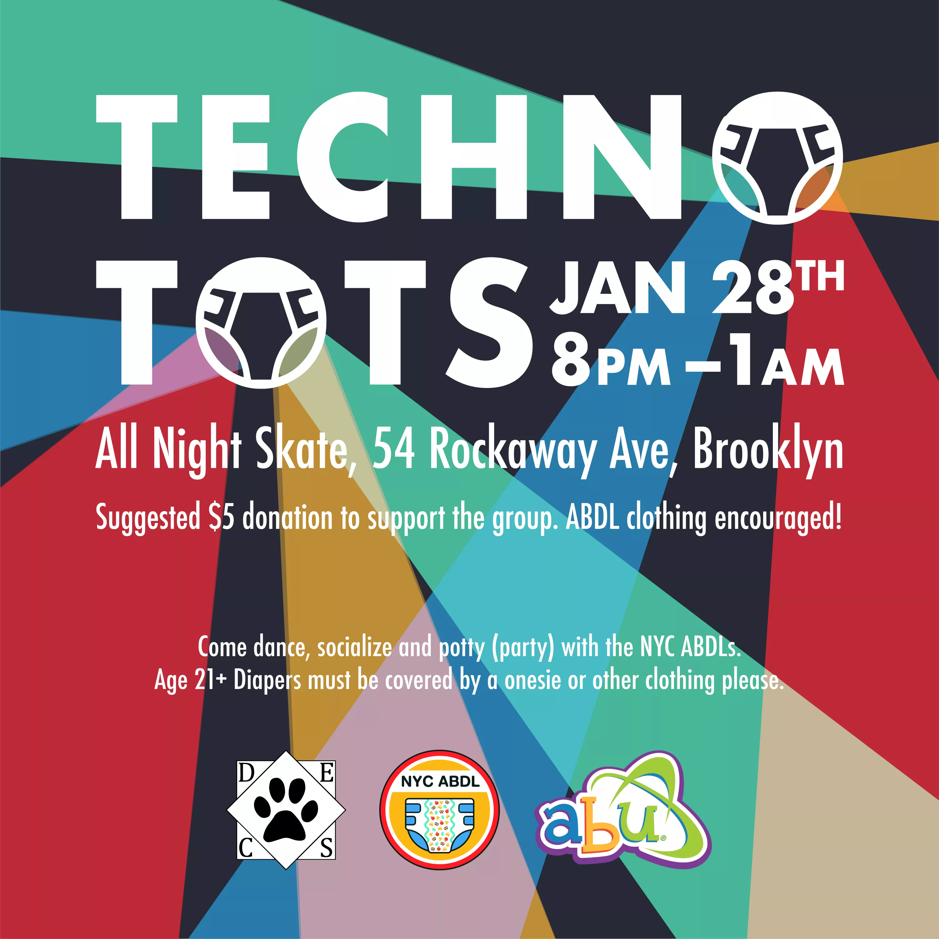 Upcoming NYC/Brooklyn ABDL Event: Techno Tots - Saturday 1/28