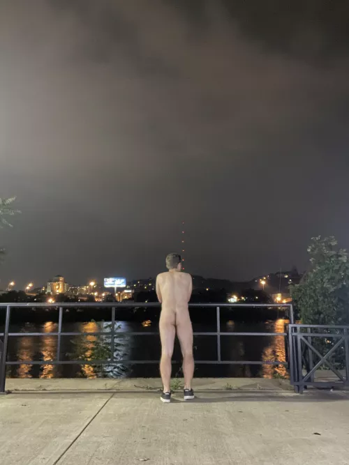 Was dared to get naked downtown…hope the homeless guy didn’t mind lol