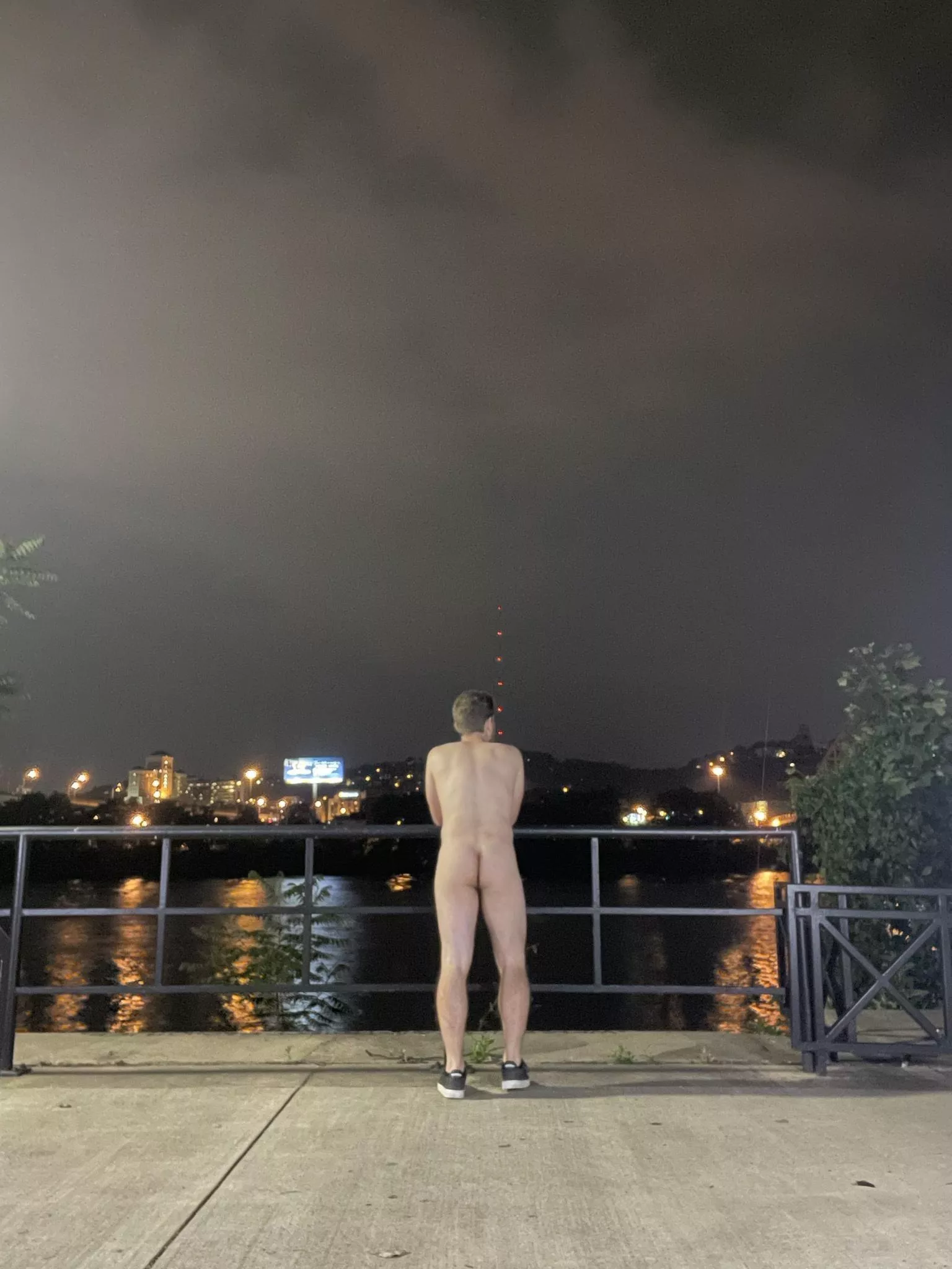 Was dared to get naked downtown…hope the homeless guy didn’t mind lol