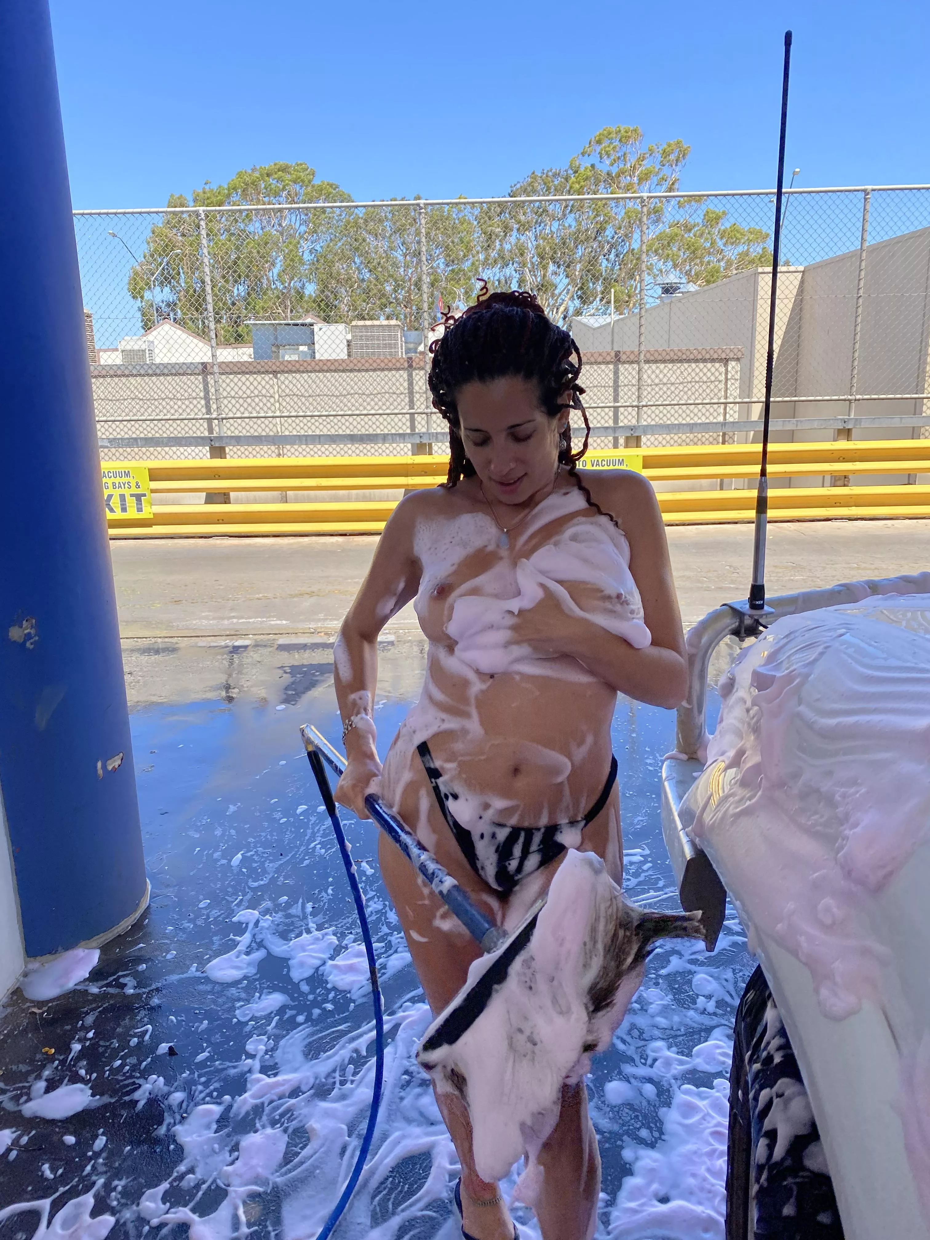 Washing the car or me? - Getting ready to hit the road again! (f)