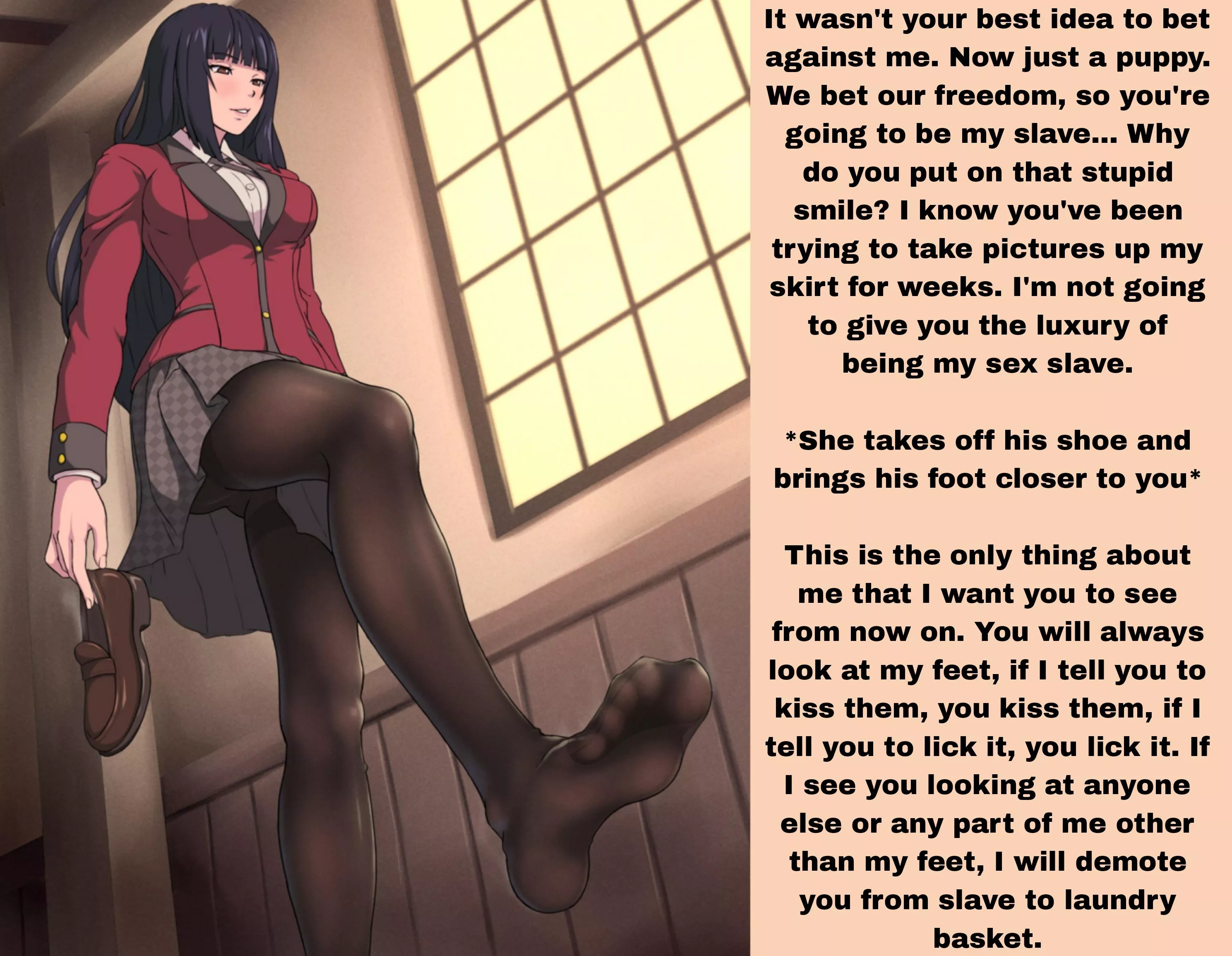Yumeko Jabami makes you a foot slave