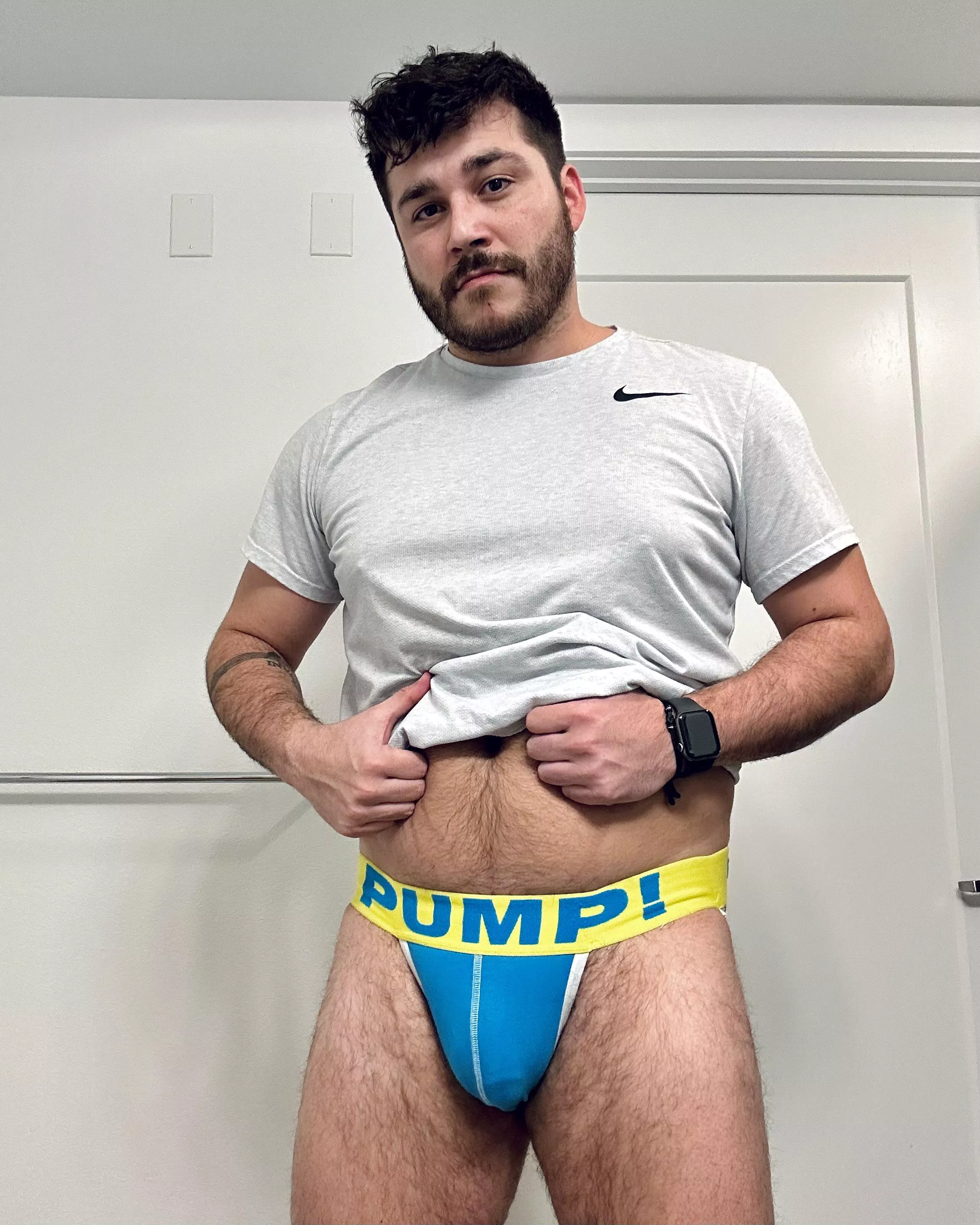 All sweaty from my workout. Come get a taste.