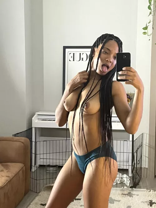 Black girl with perfect soft breasts