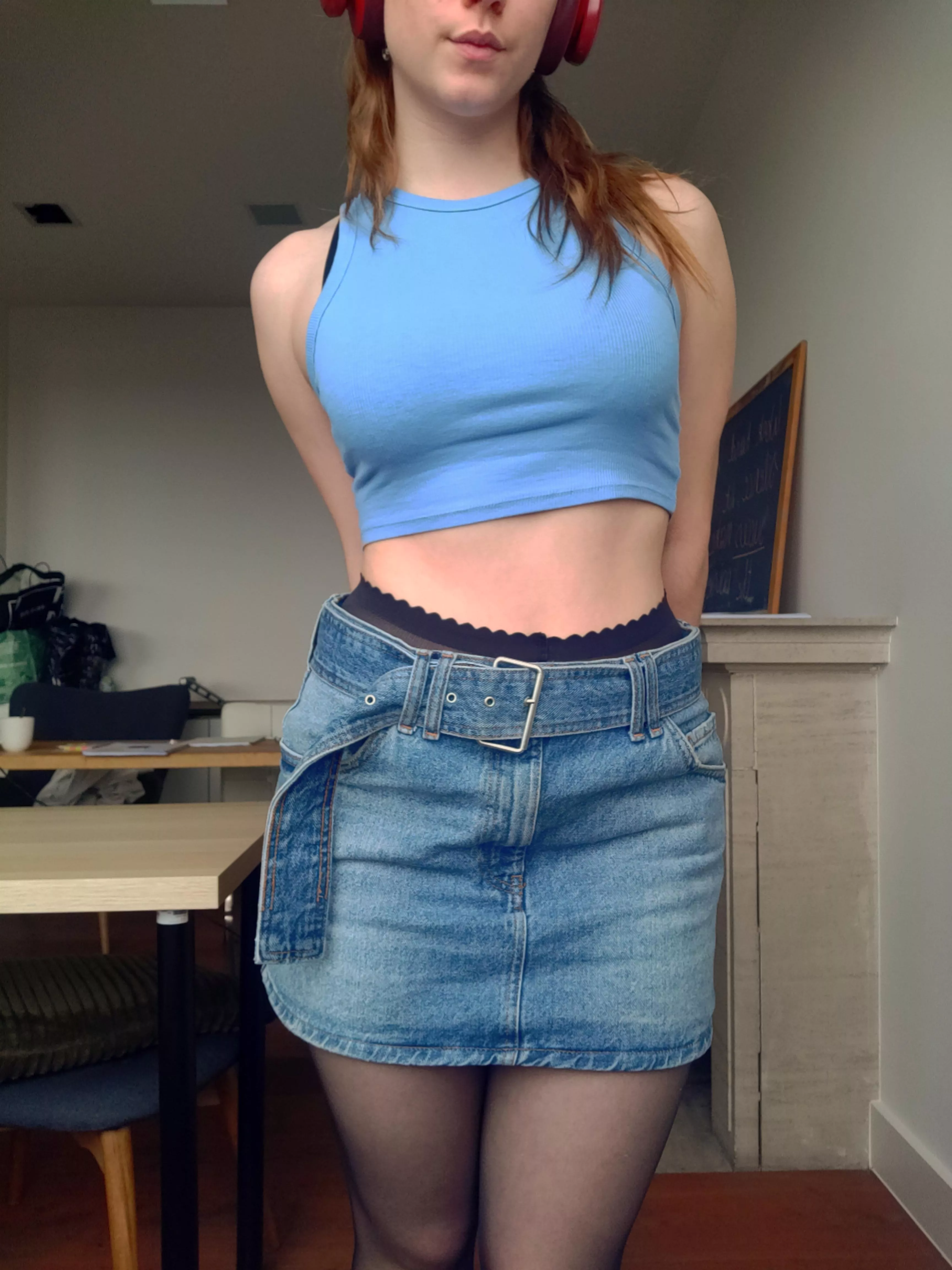 Felt cute in my jeans skirt today 🤗 [f]