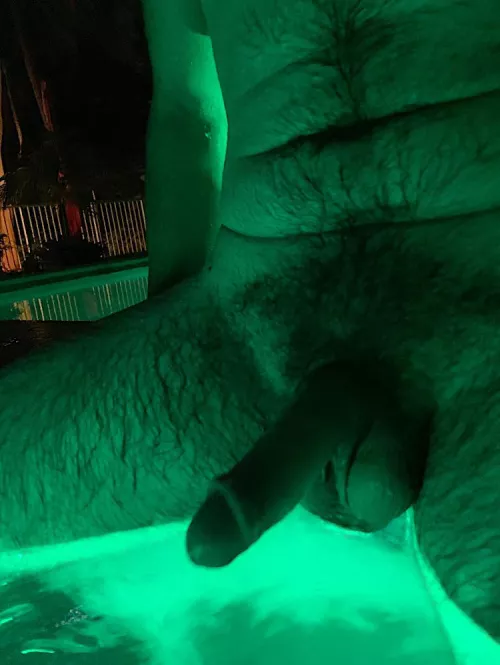 Hot tub time. What do u think of my hairy boy