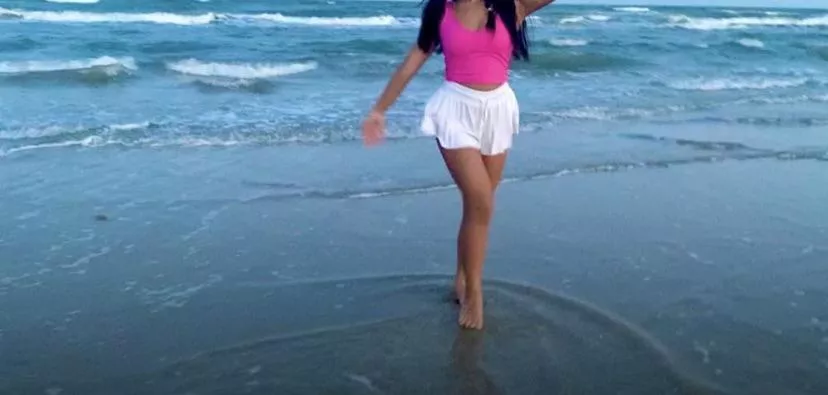 Hot yoga pants at beach