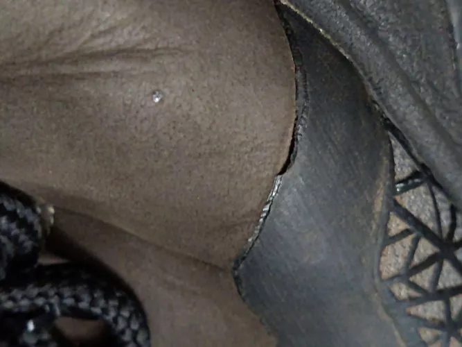 How do I repair this rubber to nubuck seam?