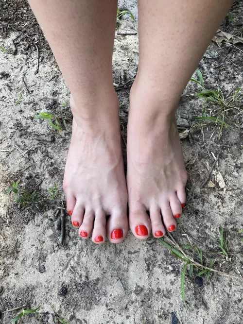 I love the the ground feels on my bare feet