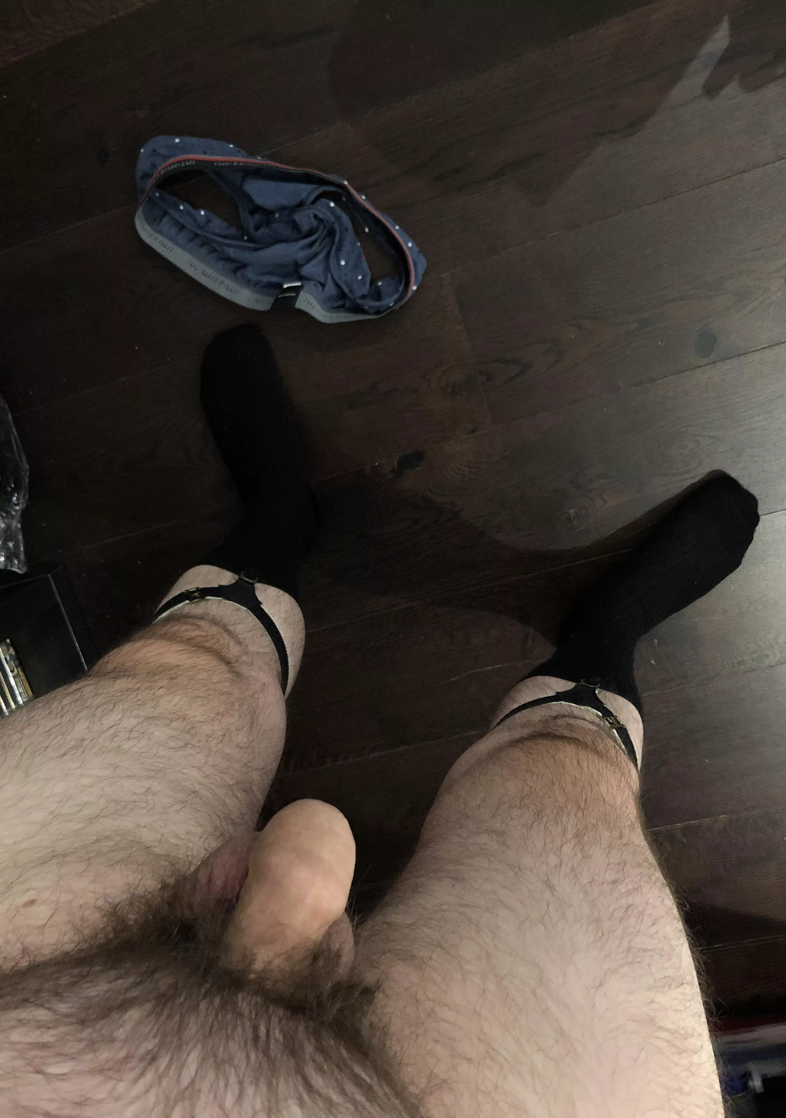 I posted a picture here yesterday of my polka dot briefs. I’ve had a few requests to pull them down…happily I did take a picture when undressing after work last night. I’m not wearing the briefs here but hopefully this picture is allowed, as a “s