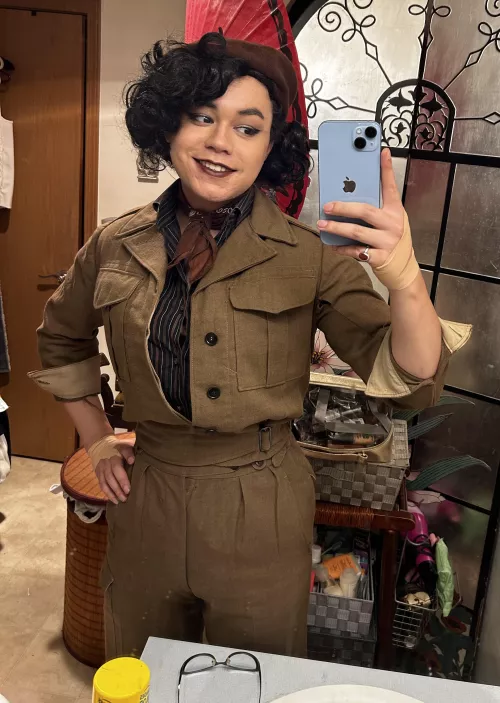 Just showing off my awesome 1950s battle dress and looking cute while doing it!