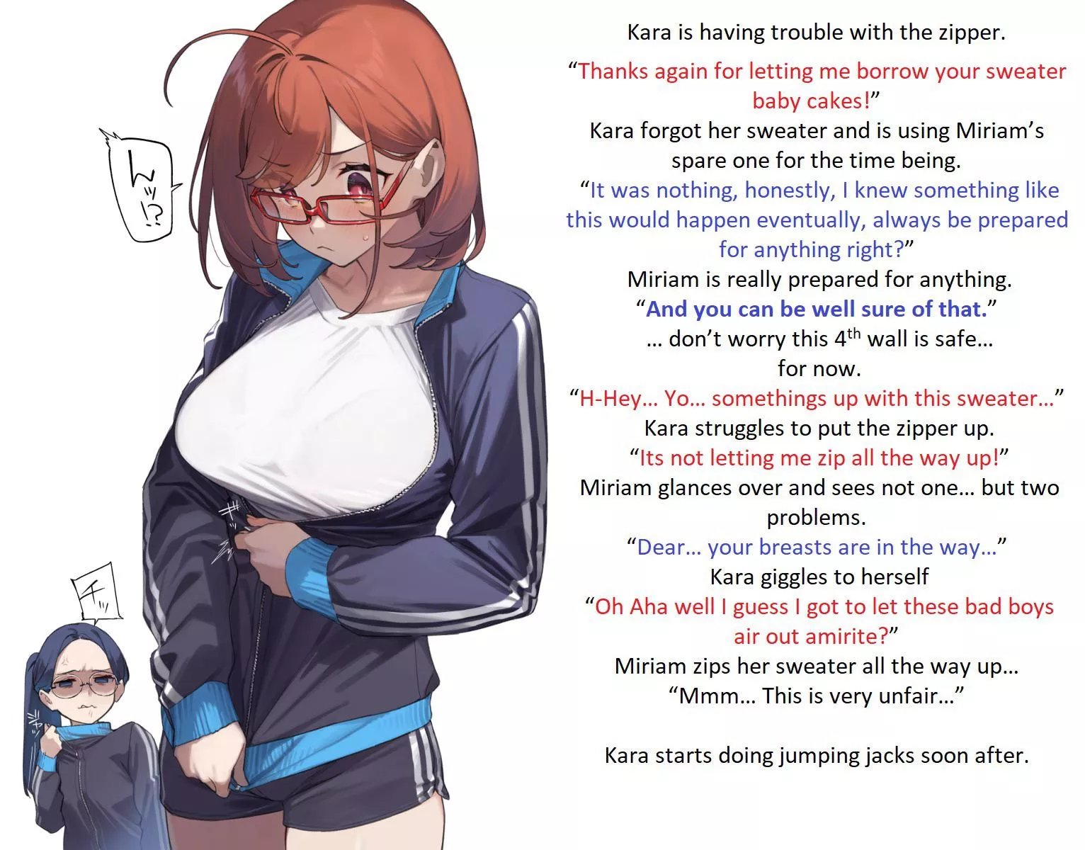 Kara is having trouble with her sweater. [Boob] [Nerd Club Adventures] [No Sex] [Redhead] Artist: 92M