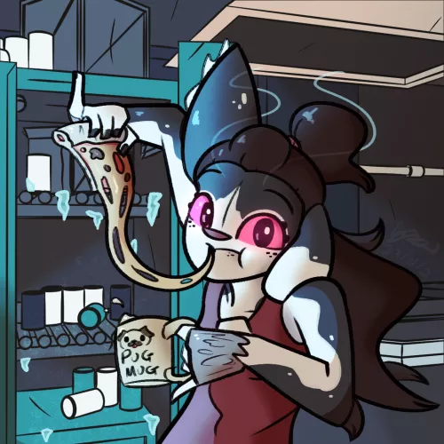 Late night kitchen raid. Been trying out some new shading and brushes! By me @lanky_cat on insta