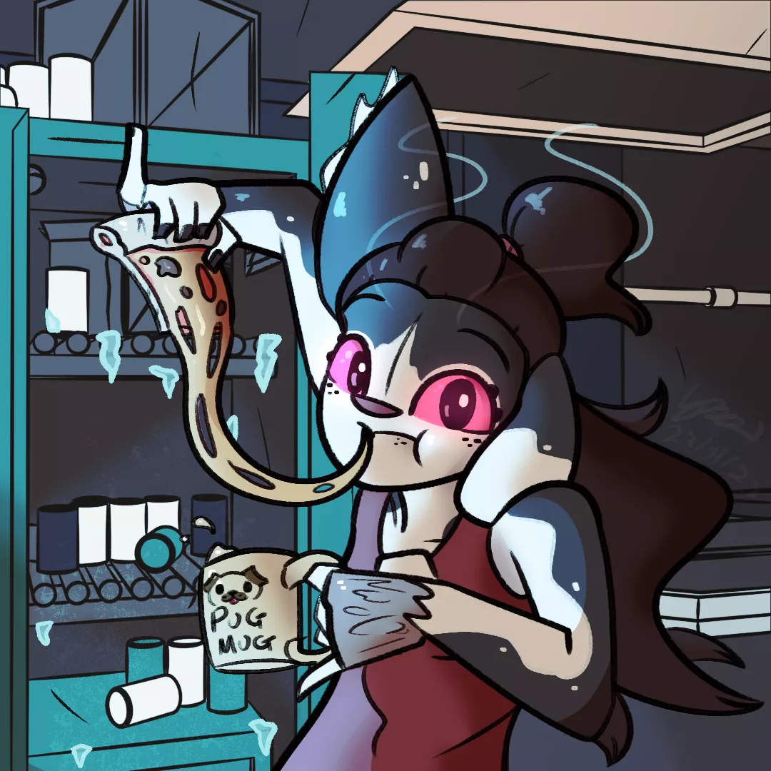 Late night kitchen raid. Been trying out some new shading and brushes! By me @lanky_cat on insta