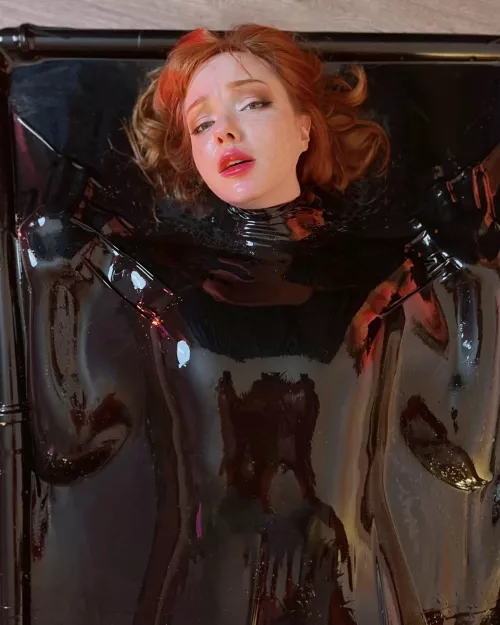 Latex Han Solo 😂😂😂😂 I just couldn’t resist doing this pose in vacuum bed haha