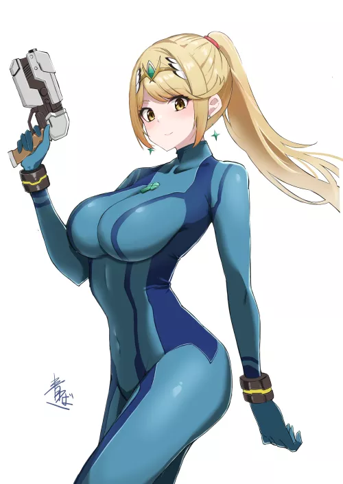 Mythra In A Zero Suit ( Aotsuba) [Metroid]