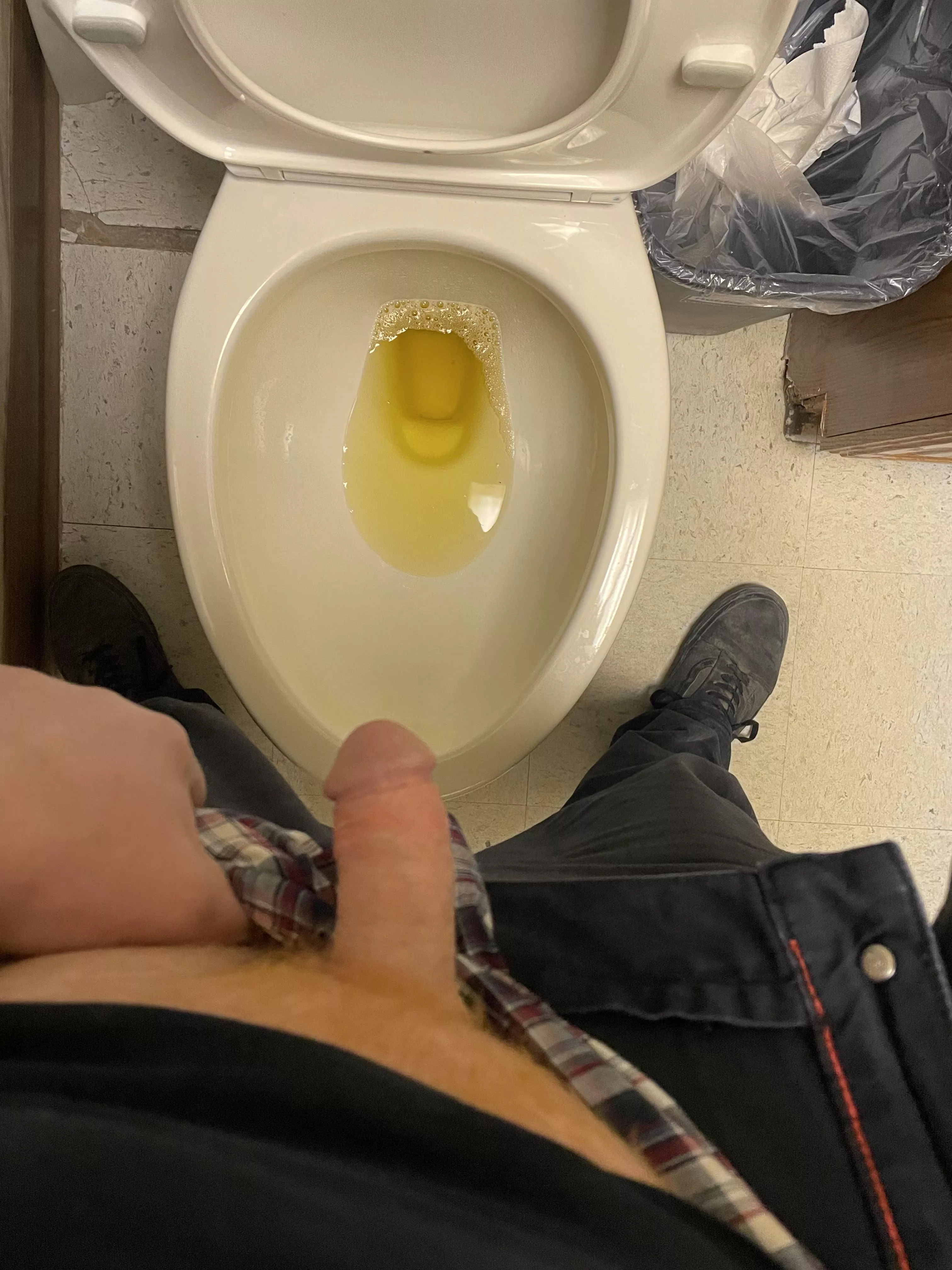 Peeing at work. Looks like I need to drink some water.