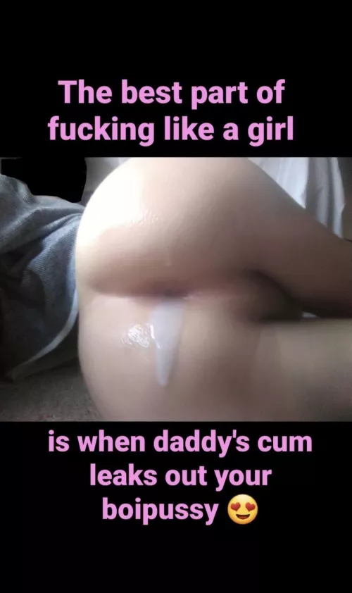The best feeling a sissy can have.