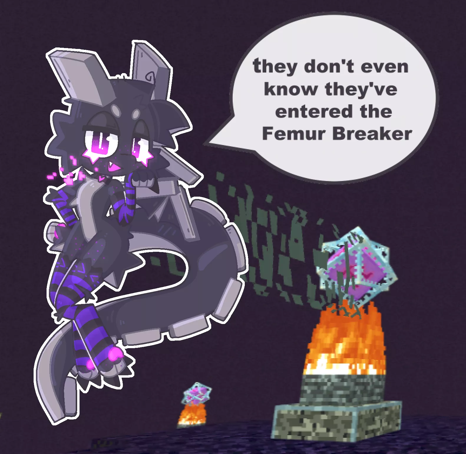 The ender dragon says: L + ratio + fall damage + you're short (art by me @fridgetwat on twitter)