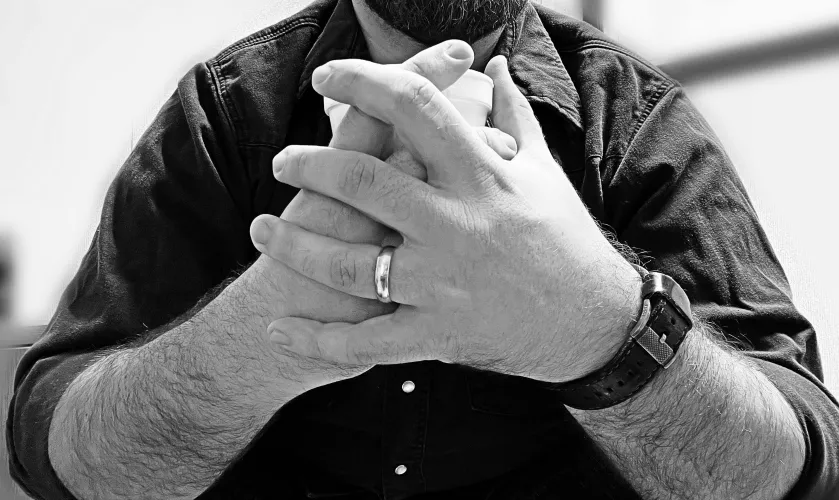 “This morning, with her, having coffee.”