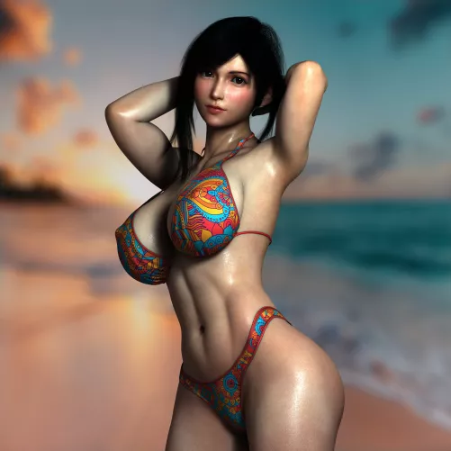 Tifa at the beach (Cuote 4Mikewhere)