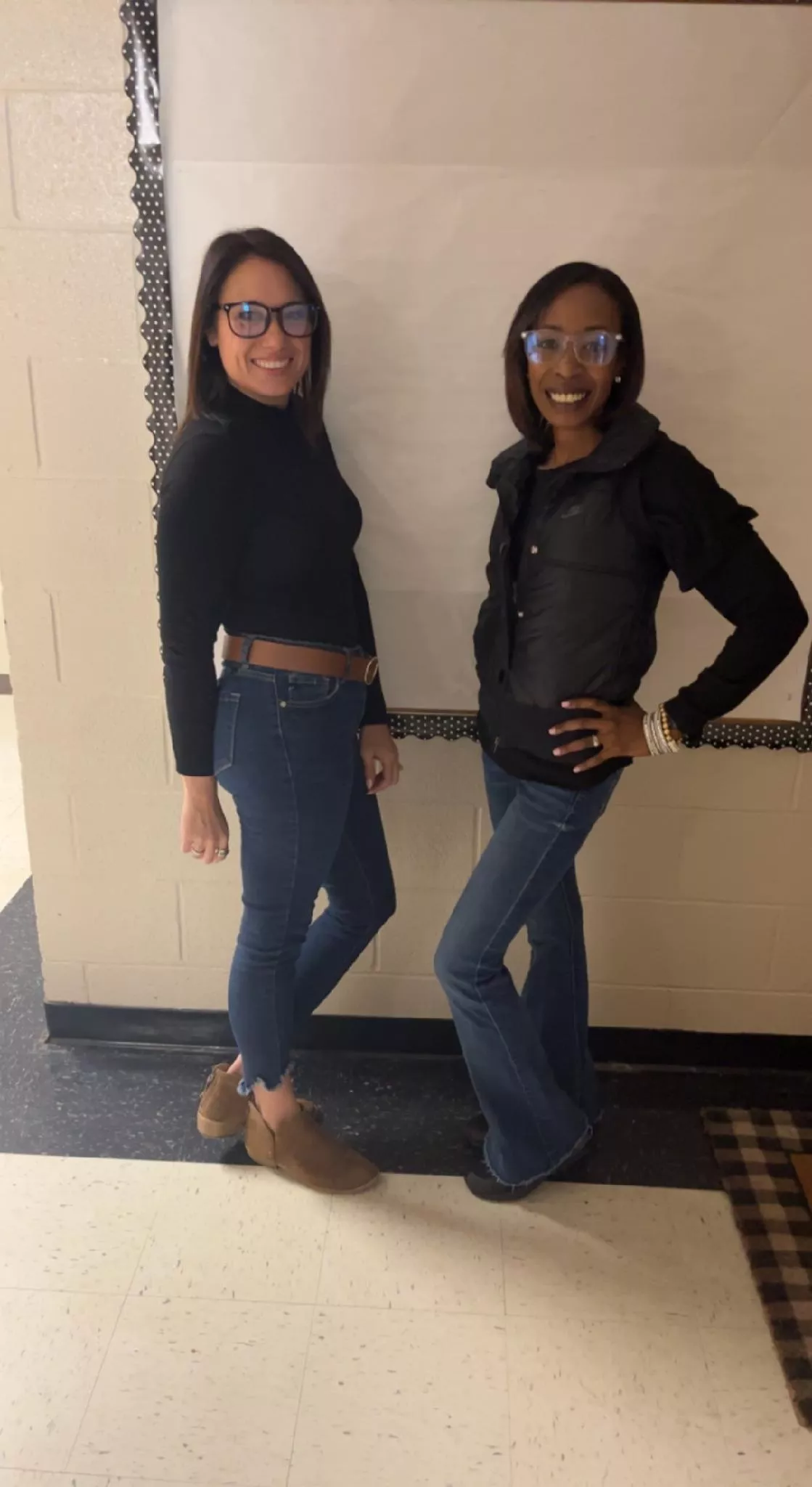 Two hot teachers are better than one. Twinning with my bestie today u/tabbykat953 [Mrs]