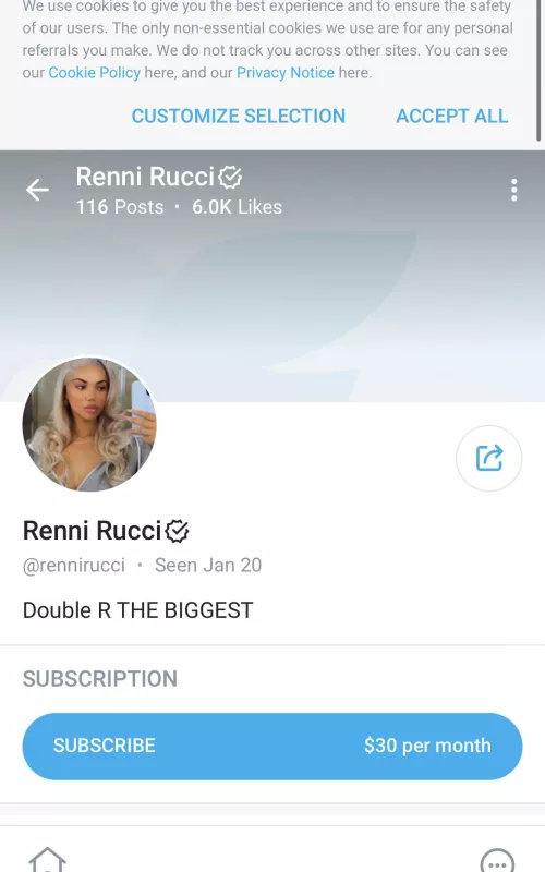 Who got her of? Renni rucci