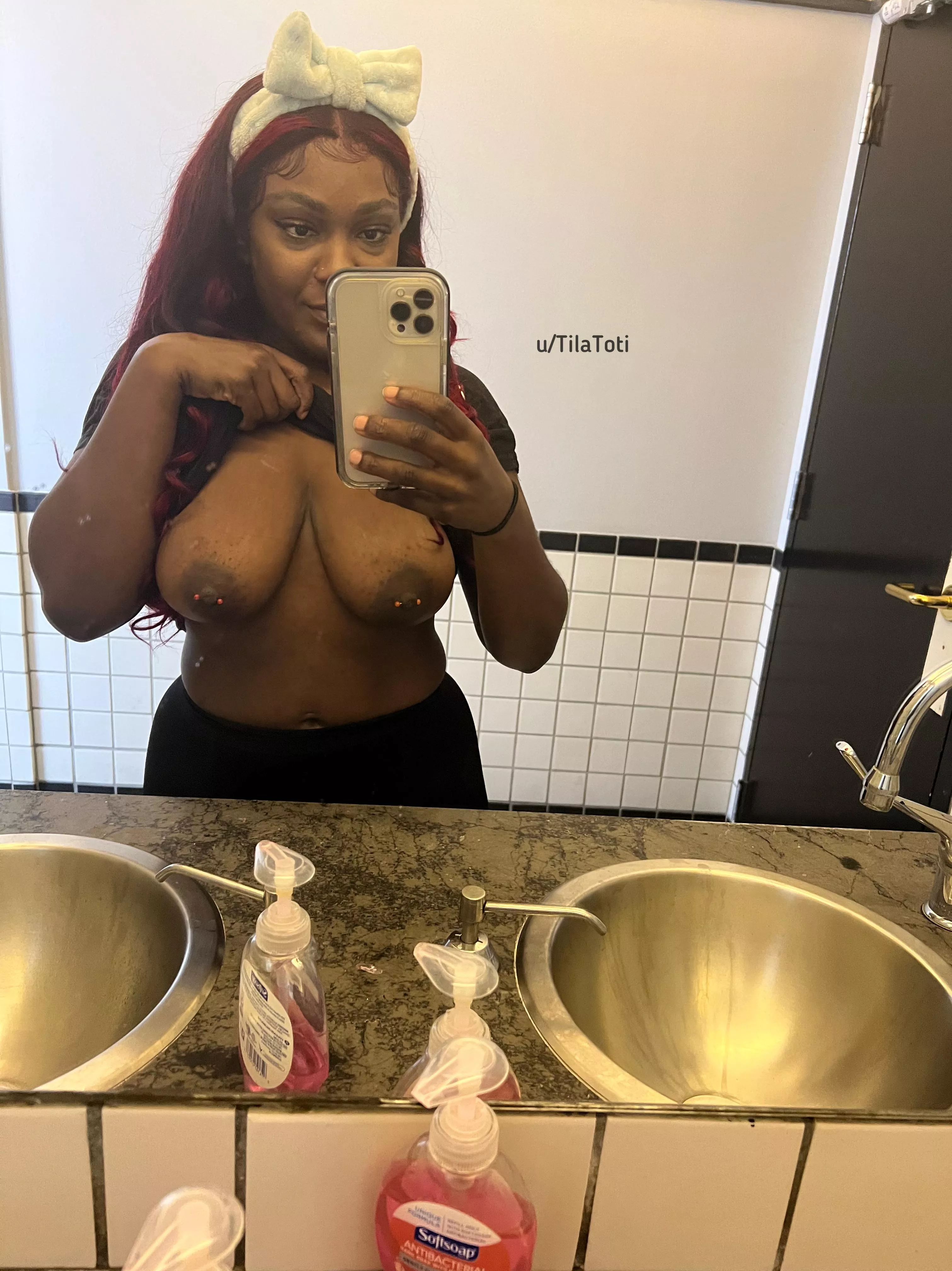 Would you titty fuck in the public bathroom?
