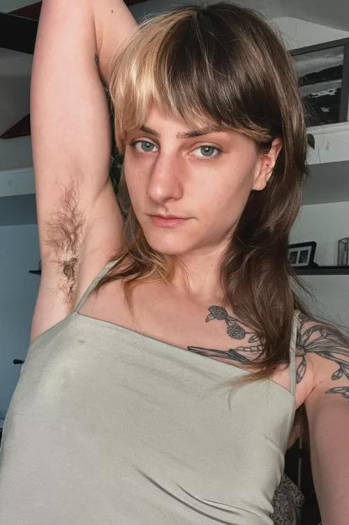A close up armpit selfie