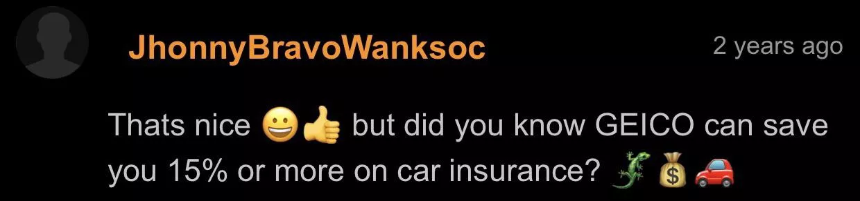 An amazing comment at its finest.