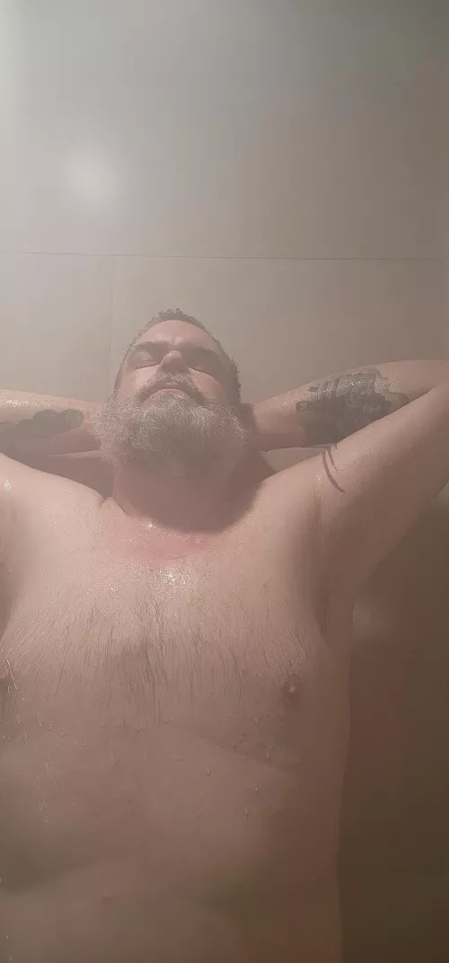 An amazing feeling hot shower after a long day in the truck