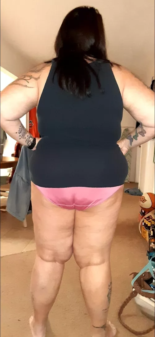 Caught her in the hallway without pants.