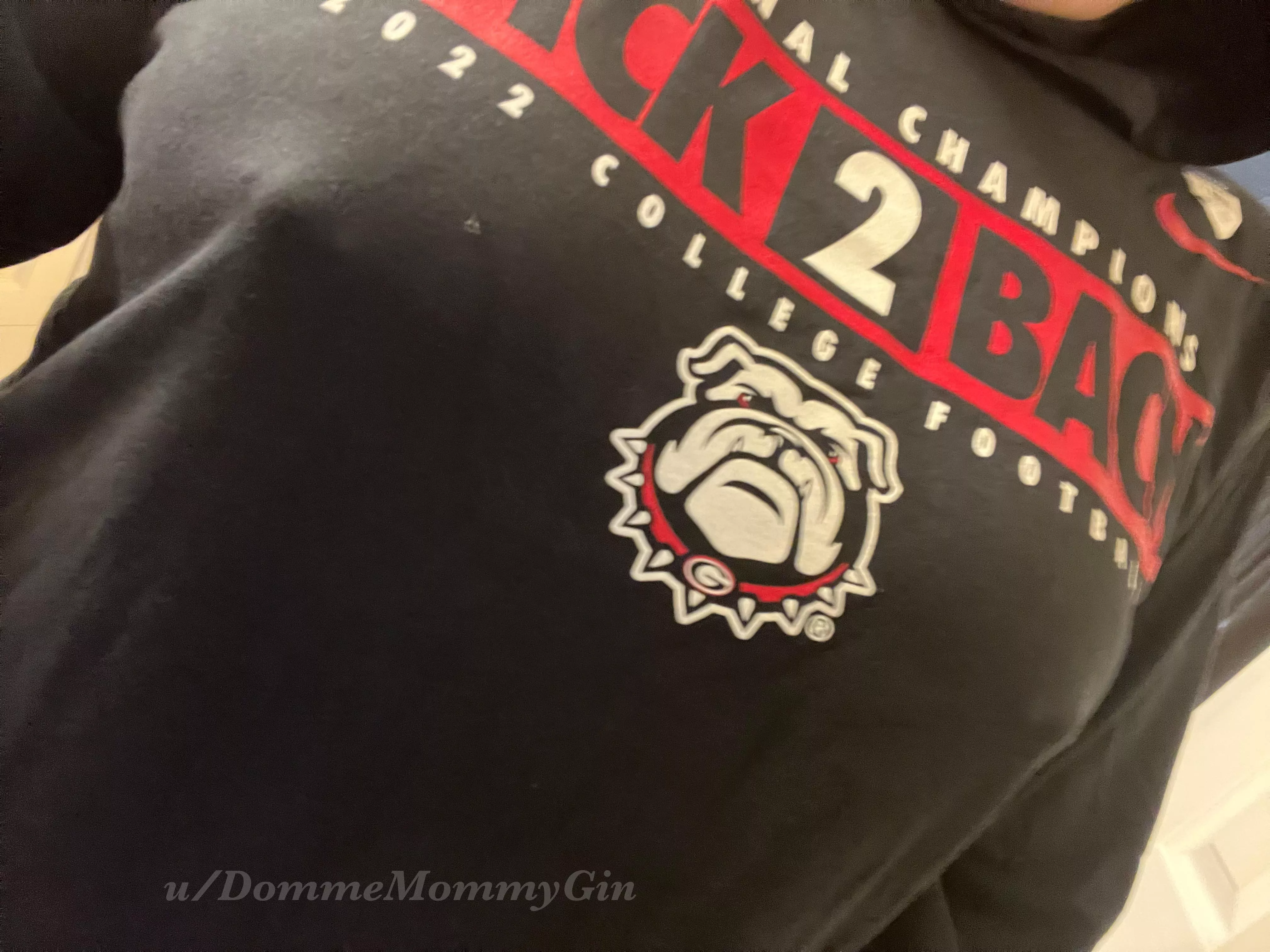 Finally got my new UGA shirt and it definitely looks better without the bra.