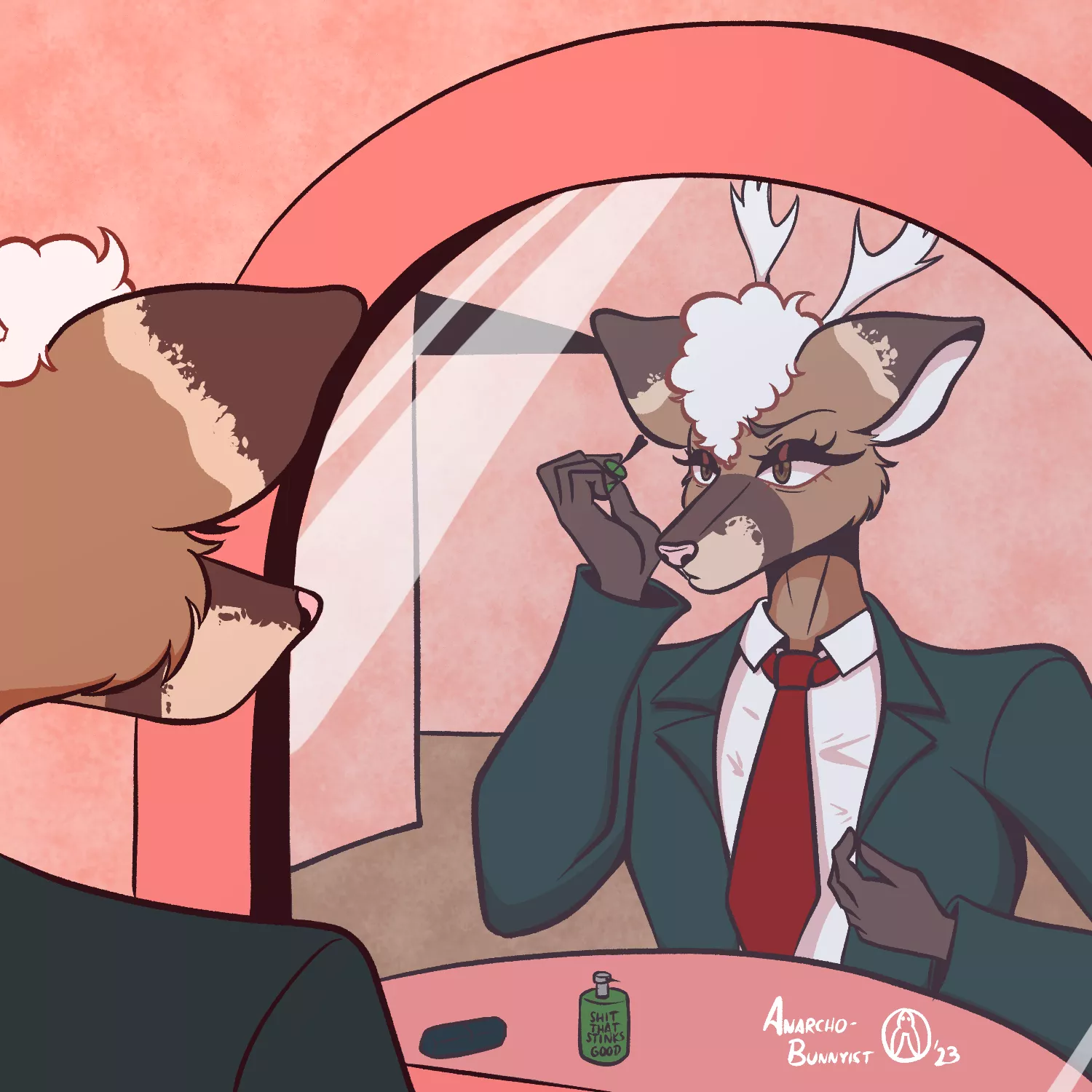 Getting ready for work (Art by me @AnarchoBunnyist)