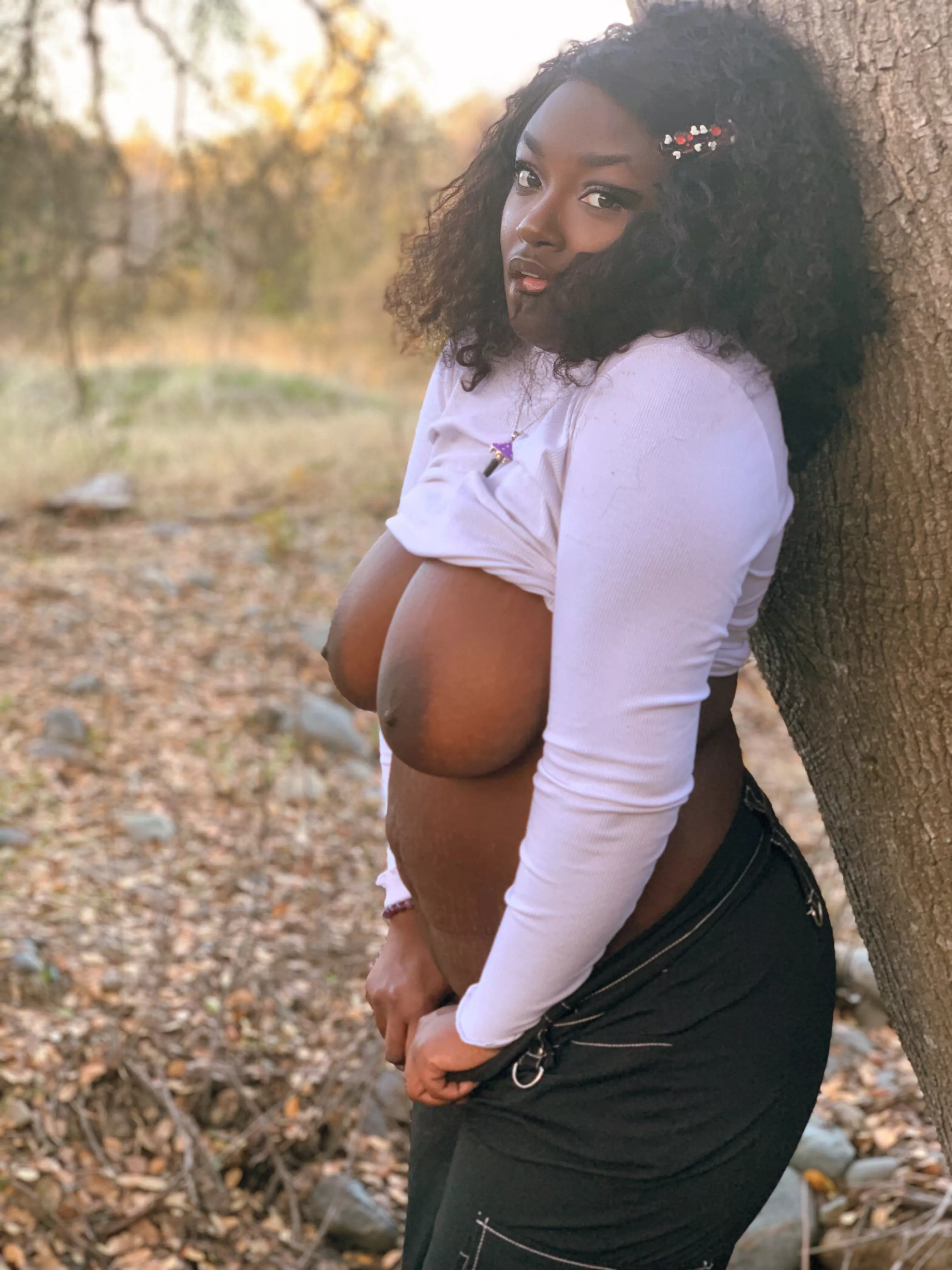 I can't go anywhere without flashing my tittys