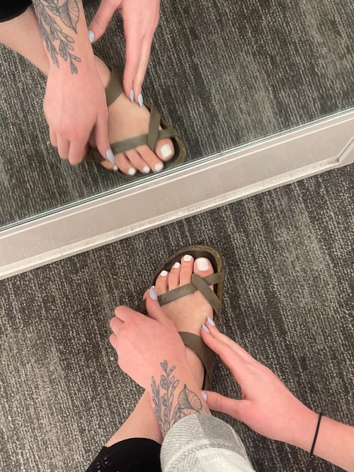 Late night target shenanigans with my roomie (cheers to spontaneous foot grab in the mirror lol)